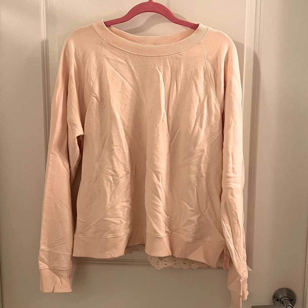 J. Crew Sweatshirt with eyelit back Size XL